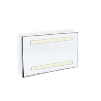 Azar Displays 7" x 11" Horizontal Wall Mount Acrylic Sign Holder with Adhesive Tape, Clear, 10 Pack (122017)-Used to displays information on walls and doors, maximizing advertising opportunity