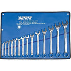 Aurora Tools Combination Wrench Set, Metric, 14-Piece-Chrome vanadium steel for strength and durability
