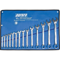 Aurora Tools Combination Wrench Set, Metric, 14-Piece-Chrome vanadium steel for strength and durability