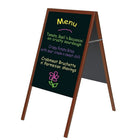 MasterVision Magnetic Wet-Erase A-Frame Sign Board - 35" x 24" - Cherry Wood Frame-Ideal for writing messages, menus, and notices