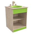 Flash Furniture Bright Beginnings Commercial Grade Wooden Children's Kitchen Sink with Integrated Storage-Wipe Clean with a Damp Cloth and Air Dry