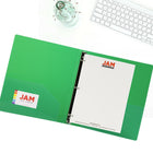 JAM Paper Assorted 1" Plastic 3 Ring Binders, Red, Green, Blue, Orange, 4 Pack-Includes Pockets