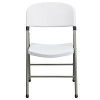 Flash Furniture HERCULES Series 330 lb. Capacity White Plastic Folding Chair with Grey Frame-Plastic Folding Chair