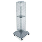 Azar Displays 40" x 8" x 8" 4-Sided Interlocking Pegboard Display Tower with Square Base, Clear (703388-CLR)-Revolves on a square wheeled base