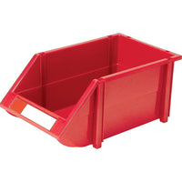 Kleton Stack & Hang Bin, 8-3/16" W x 6-3/16" H x 14" D, Red - 12 Pack-Capacity: 40 lbs.