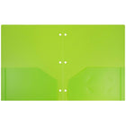 JAM Paper Plastic Heavy Duty 3 Hole Punched 2 Pocket School Folders, Lime Green, 6 Pack-Capacity: 200 sheets