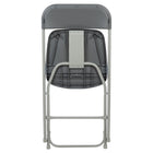 Flash Furniture HERCULES Series 650 lb. Capacity Premium Grey Plastic Folding Chair-Contoured Back and Seat