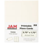 JAM Paper Printable Place Cards, 1.75 x 3.75, Ivory Placecards, 3 Packs of 12 (2225916895g)-Ivory