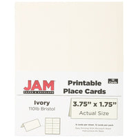 JAM Paper Printable Place Cards, 1.75 x 3.75, Ivory Placecards, 3 Packs of 12 (2225916895g)-Ivory