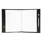 Ashlin PETERBOROUGH Refillable Journal with Business Card & Pen, Black, (P9004-00-01)-The inside journal is removable, and can be replaced when required.
