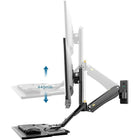 North Bayou 22"-27" Wall Mount Sit-Stand Desk Workstation, Dual Monitor with USB Port - Black (MC40-2AB)-Rotation: 360-degrees, Swivel: 180-degrees, Tilt: +10-degrees / - 16-degrees