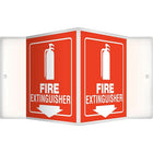 Accuform Signs Fire Extinguisher Projection Sign, 6" x 5", Plastic, English With Pictogram-Display Type Bolt-On