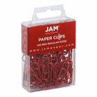 JAM Paper Colored Standard 1" Paper Clips - Red - 3 Packs of 100-Quantity: 3 Packs of 100 per Box