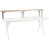 Flash Furniture 72" x 12" x 12" Birchwood Bar Top Riser with Silver Legs-Folding Table Riser