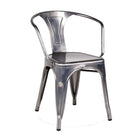 Nicer Furniture Stackable Industrial Tolix A Style Armchair - Gunmetal-Indoor/Outdoor Arm Chair