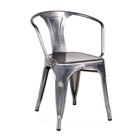 Nicer Furniture Stackable Industrial Tolix A Style Armchair - Gunmetal-Indoor/Outdoor Arm Chair