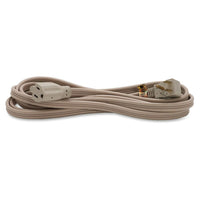 Compucessory Heavy Duty Indoor Extension Cord, 9', Beige-This indoor extension cord features a grounded single-outlet with a three-prong plug