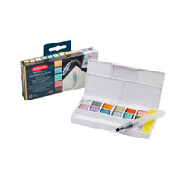 Derwent Metallic Watercolour Paint Pan Set - 12 Pack-Metallic paint pan set suitable for a range of fine art or craft projects