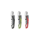 Trudeau Double Lever Corkscrew in Assorted Colours, 2 Pack-Long knife with fine serrations to remove foil cleanly