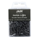 JAM Paper Coloured Standard Paper Clips, Small, Grey, 100 Pack (21830626)-Size: 1 Inch (Standard/Regular)