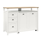 Sauder 53"W Cottage Road Credenza with Pull-Out Desk - White-Accommodates up to a 55" TV weighing 70 lbs or less