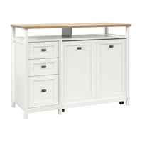 Sauder 53"W Cottage Road Credenza with Pull-Out Desk - White-Accommodates up to a 55" TV weighing 70 lbs or less