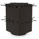 Azar Interlock Peg Tower with Revolving Base and Hooks - 14" x 14" x 20" - Black-Sold in multiples of: 1