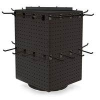 Azar Interlock Peg Tower with Revolving Base and Hooks - 14" x 14" x 20" - Black-Sold in multiples of: 1