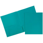 JAM Paper Plastic 2 Pocket School POP Folders, Assorted Fashion Colours, 6 Pack-Card Holder and Interior Pockets
