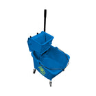 Globe Commercial Products Sidepress Bucket and Wringer - 35 Qt - Blue-Non-Marking 3Inch casters