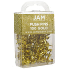 JAM Paper Push Pins, Shiny Gold Pushpins, 2 Packs of 100, 200 Total (222419051a)-3