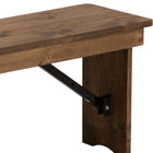 Flash Furniture HERCULES 40" x 12" Antique Rustic Solid Pine Folding Farm Bench-.75" Thick Seat