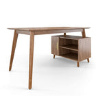 MidMod by Union & Scale 60" Storage Desk - Espresso-Geometric forms and clean lines of this mid-century modern storage desk with storage allow you to curate an inspired office space