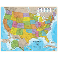 Round World Products United States Laminated Map-Subject: Social studies