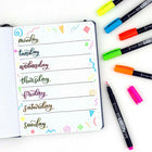 Tombow Fudenosuke Pens - Neon - 6 Pack-Water based, Pigment Ink