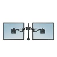 Fellowes Professional Dual Monitor Arm (8041701)-Easy to mount; clamp attaches to desktops 1" to 3" thick or though grommet hole