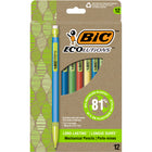 BIC ECOlutions Mechanical Pencils - 0.7mm - Black - 12 Pack-One package contains 12 bulk pencils in yellow, green, red and blue barrels of the BIC Ecolutions Mechanical Pencils