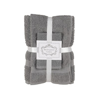 Buckingham Home Set of 3 Towels - Ultimate Grey-80% Cotton and 20% Polyester