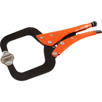 Grip-on 12" Locking C-Clamp Plier, With Swivel Pads, 3-1/8" Jaw Opening-Jaw opening (inches): 3-1/8"