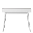 CorLiving Acerra 39"W Entryway Table/Desk - White-Full-depth peek-a-boo storage