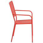 Flash Furniture Coral Indoor-Outdoor Steel Patio Arm Chair with Square Back-Square Back