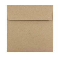 JAM Paper 5.5 x 5.5 Square Envelopes, Brown Kraft Paper Bag Recycled, 25 Pack (46317108)-Brown