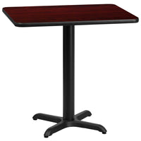 Flash Furniture 24'' x 30'' Rectangular Laminate Table Top, Mahogany with 22'' x 22'' Table-Height Base (XUMA2430T2222)-Hospitality Table