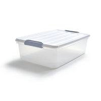 TRU RED 30 L Plastic Storage Tote with Locking Lid-Storage tote is great for organizing the home and office