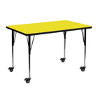 Flash Furniture Mobile 24"W x 48"L Rectangular HP Laminate Activity Table - Yellow-Popular Rectangular Activity Table