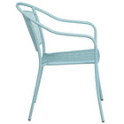 Flash Furniture Sky Blue Indoor-Outdoor Steel Patio Arm Chair with Round Back-Curved Round Back
