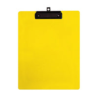 Geo Plastic Clipboard, Letter, 9" x 12", Yellow, 12 Pack-Clipboard made of strong plastic with retractable hook.