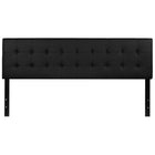 Flash Furniture Lennox Tufted Upholstered King Size Headboard - Black Vinyl-Contemporary Style