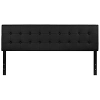 Flash Furniture Lennox Tufted Upholstered King Size Headboard - Black Vinyl-Contemporary Style