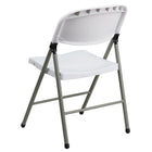 Flash Furniture HERCULES Series 330 lb. Capacity White Plastic Folding Chair with Grey Frame-Textured Seat ensures safe seating